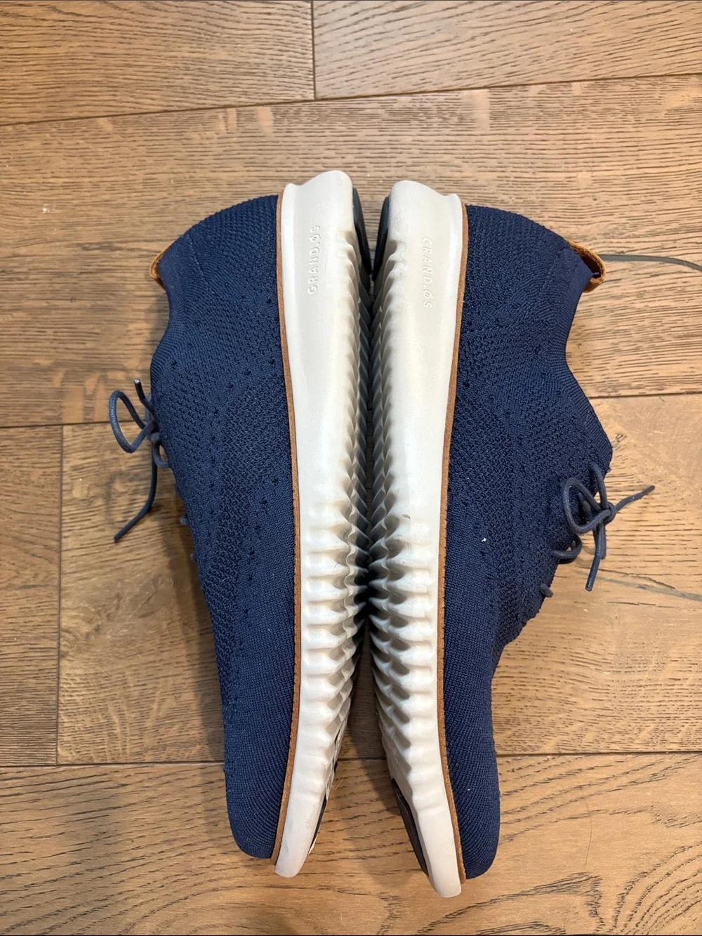 Cole Haan Navy Lace-Up Shoes with Tan Leather Accents